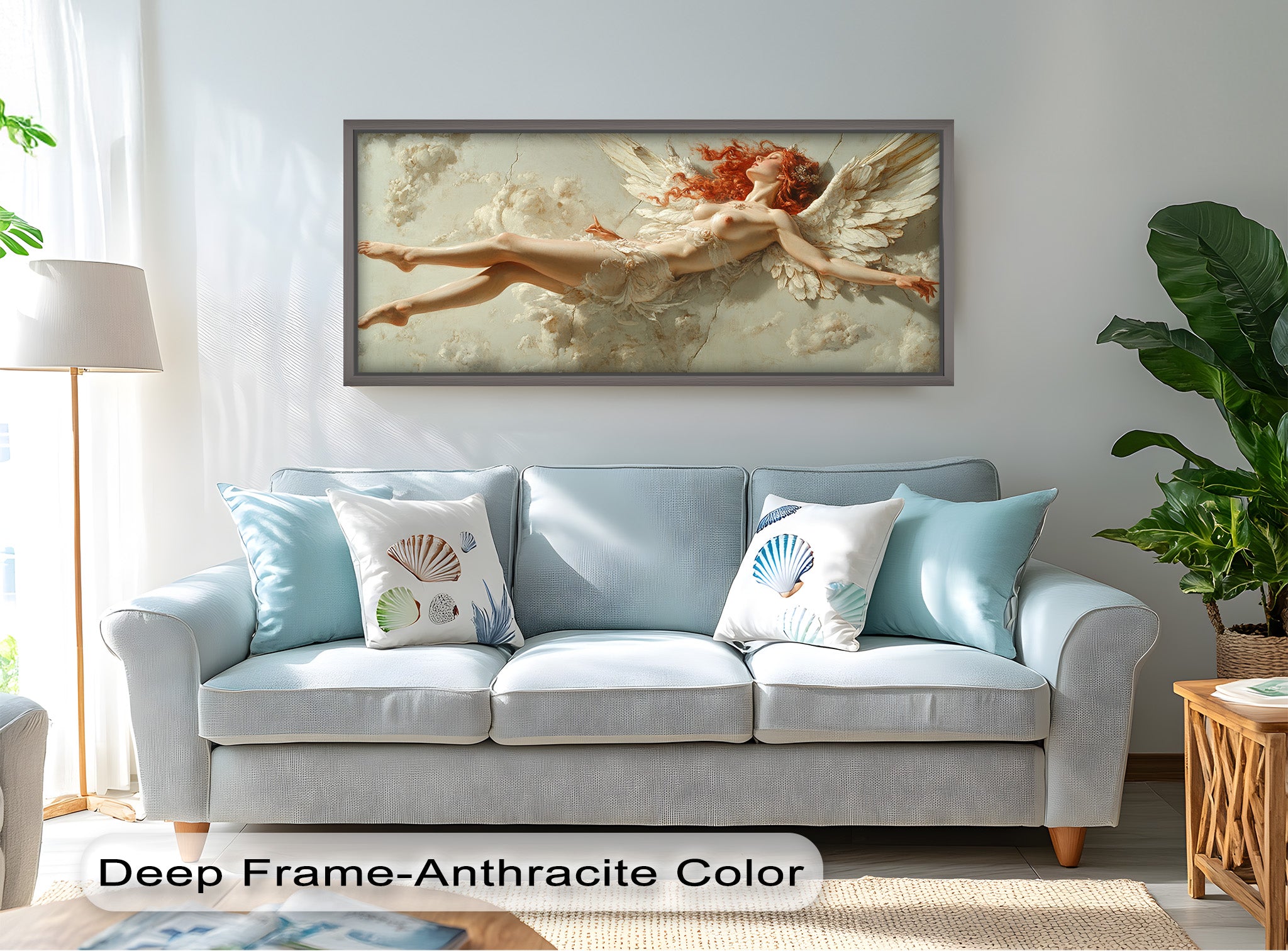 Ascension of the Flame - Mythological Angel Oil Painting Wall Art for Home Decor, Living Room, Bedroom & Office