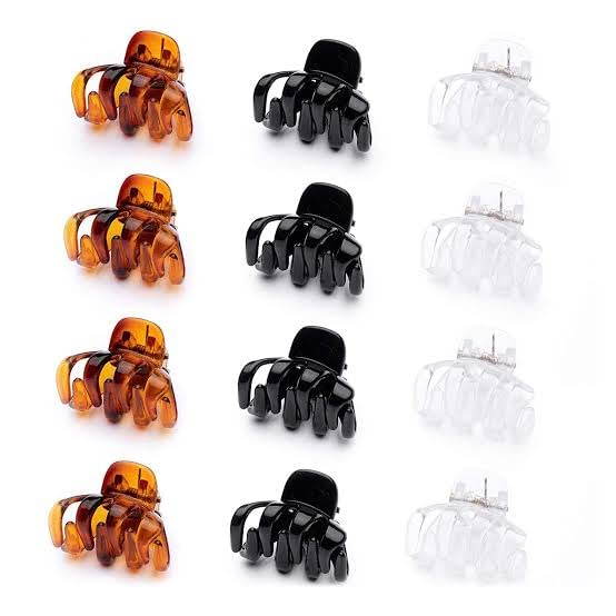 Zantop 8-Piece Small Hair Claw Clips - 1.2 Inch No-Slip Mini Hair Clips for Thin Hair - Plastic Hair Styling Accessories for Women & Girls - Perfect for School, Work & Everyday Hairstyles