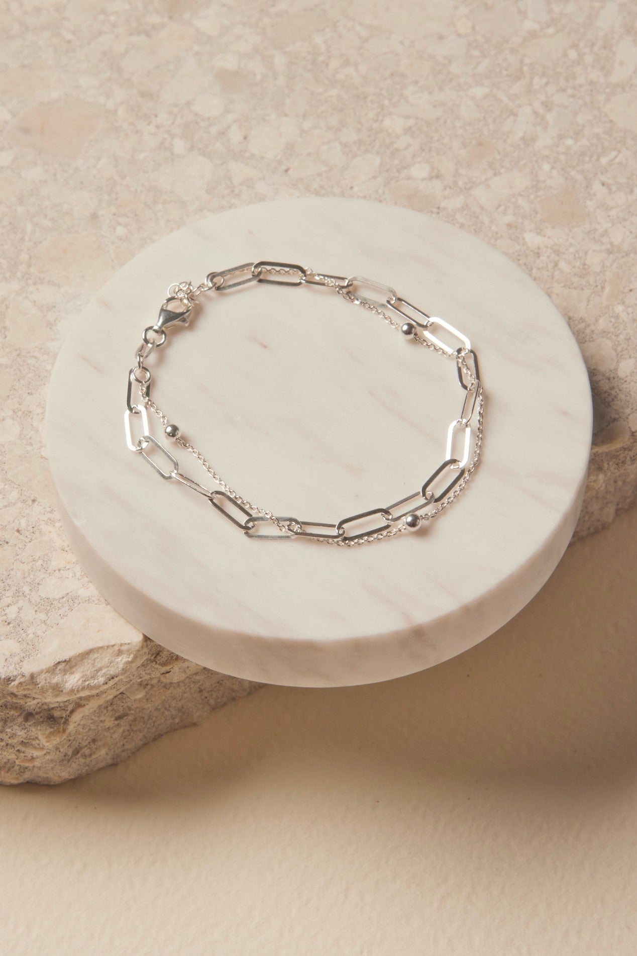 Elegant Double Chain Silver Bracelet for Women - Perfect for Everyday Wear, Parties & Gifts