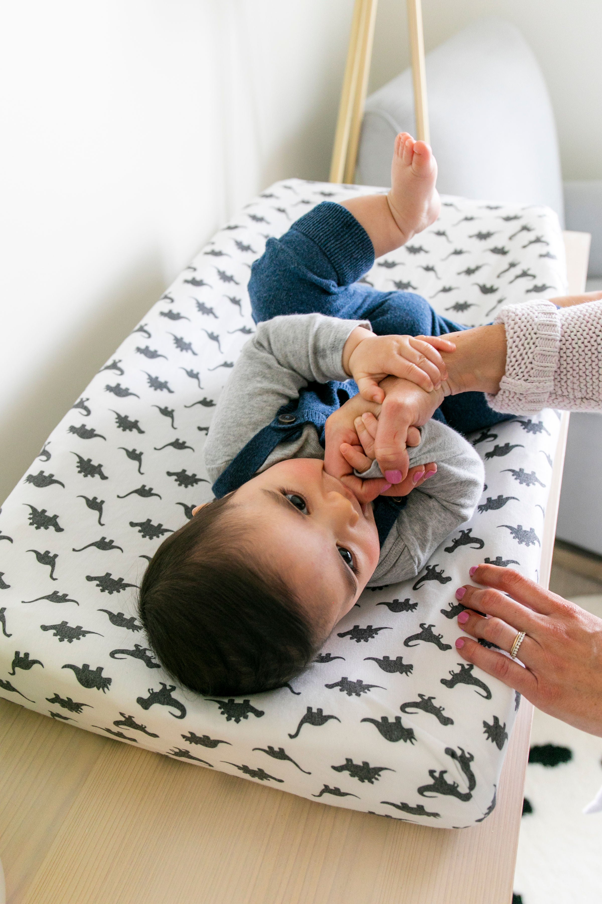 Premium Organic Cotton Knit Diaper Changing Pad Cover - Soft, Breathable & Waterproof - Wild Animal Print for Nursery & Baby Care - Perfect for Home, Travel & Daycare Use