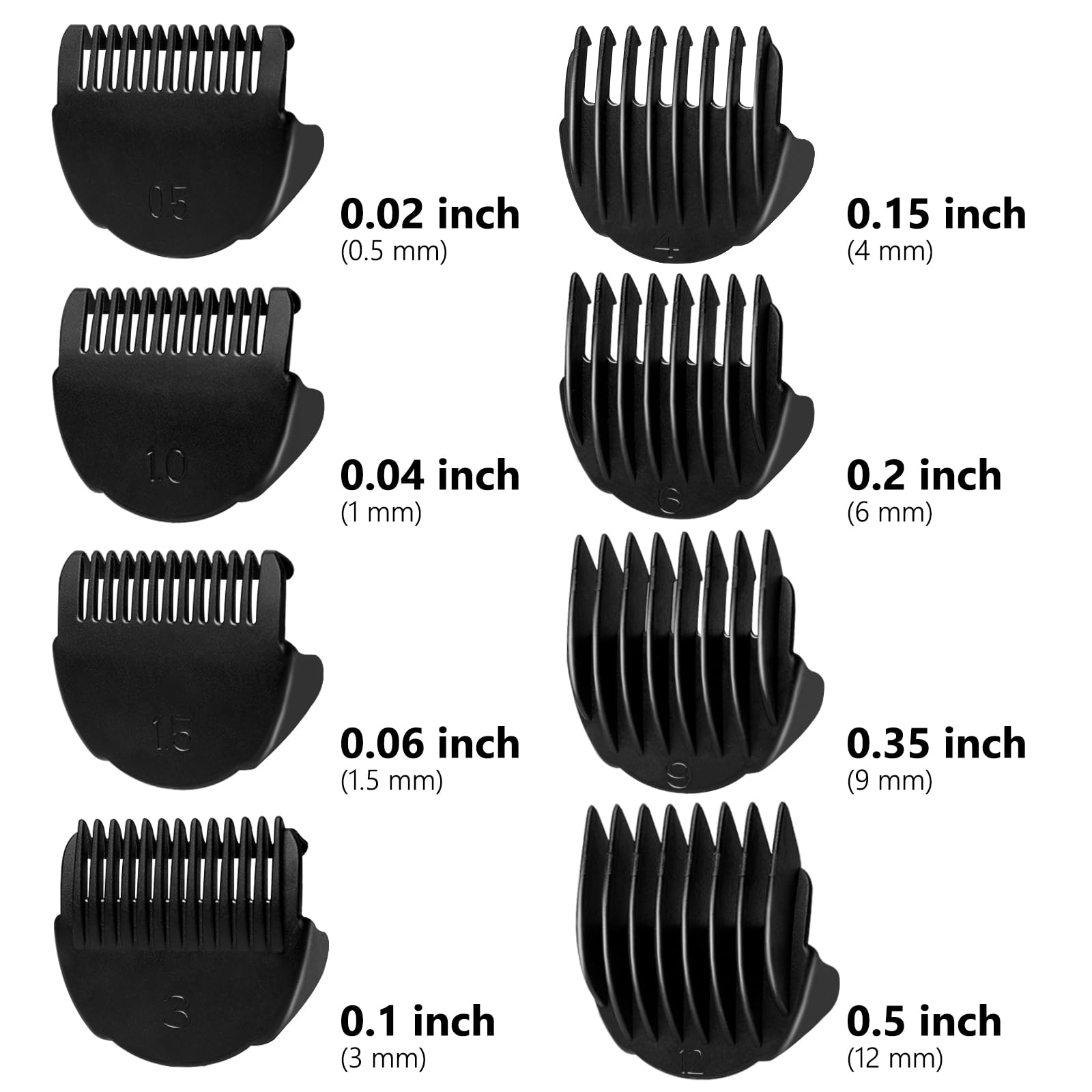 CR8GR8 8 Pack Professional Guide Comb Set for Manspot & Meridian Body Trimmers - Replacement Clipper Guards for Men's Body Hair Trimmer - Perfect for Beard, Chest, Back & Body Grooming