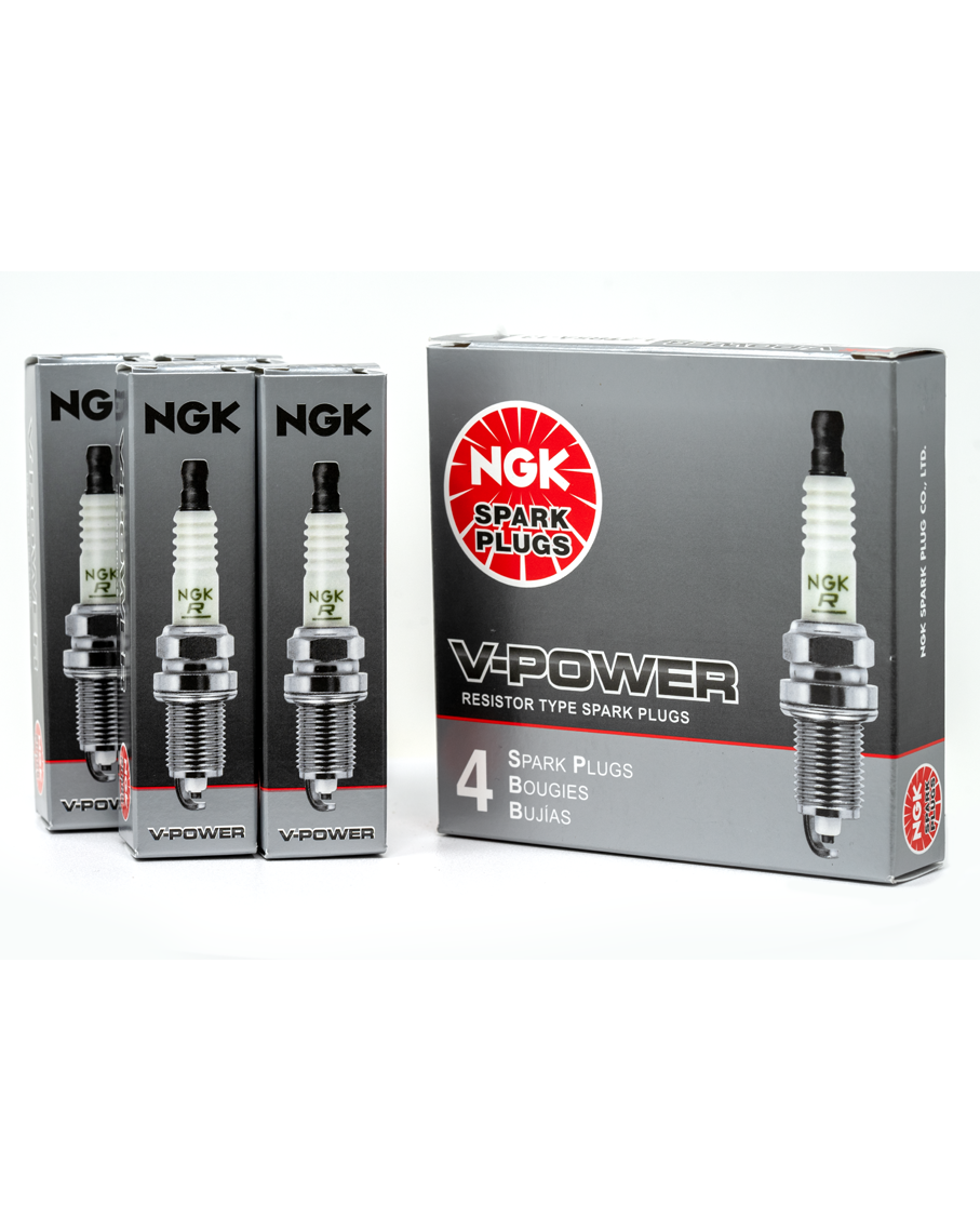 NGK V-Power Spark Plugs - Set of 4 for 4.0L Engines - High Performance Iridium Spark Plugs for Improved Fuel Efficiency & Acceleration - Perfect for Ford, Jeep, Dodge & More