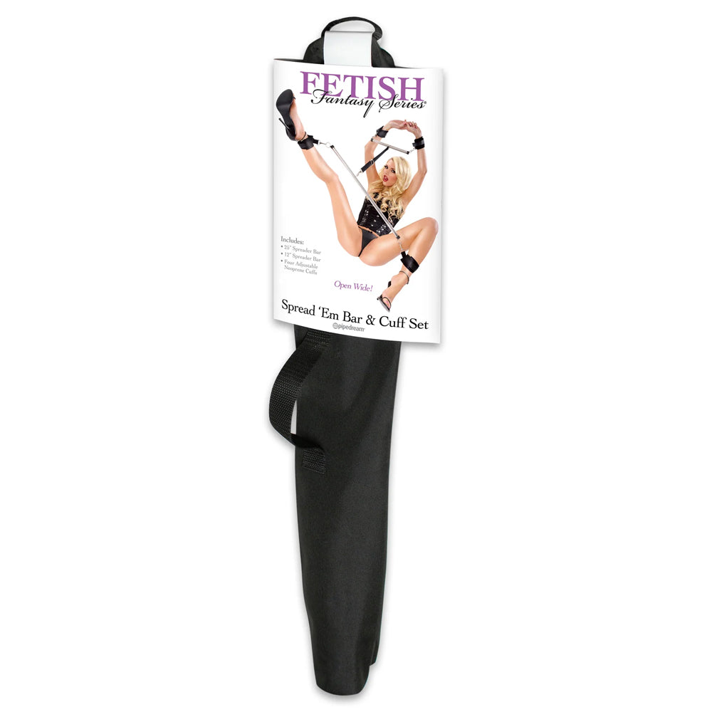 Fetish Fantasy Series Spread 'Em Bar & Cuff Set - Premium BDSM Restraint Kit for Couples & Adult Play - Perfect for Bedroom Bondage & Sensual Exploration