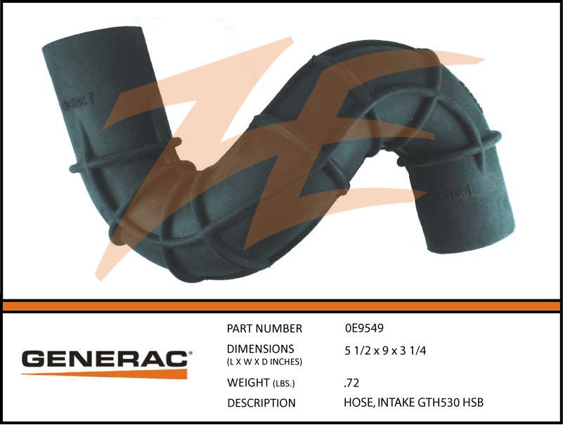 Generac 0E9549 Intake Hose GT530 - Replacement Air Intake Hose for Generac Engines - Perfect for Generac GT530 Power Washers & Pressure Washer Maintenance