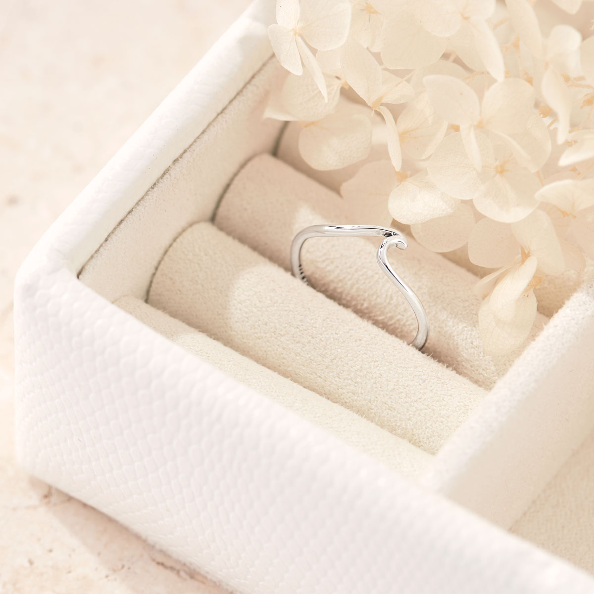 Dainty Ocean Ripple Ring - Elegant Wave Design Silver Jewelry for Women | Perfect for Beach Weddings, Vacation Accessories & Everyday Wear