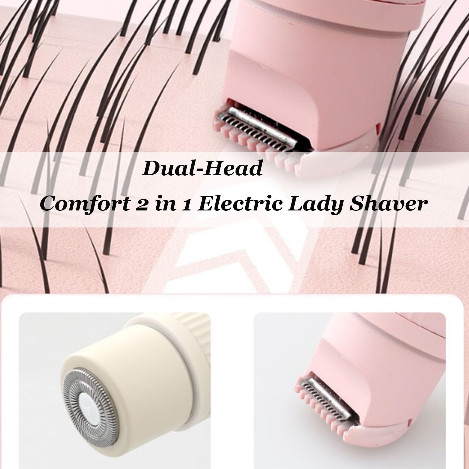 Favorabler-D Women's Electric Shaver - 2 in 1 Waterproof Lady Shaver for Smooth & Comfortable Shaving - Perfect for Legs, Underarms & Bikini Area (Beige)