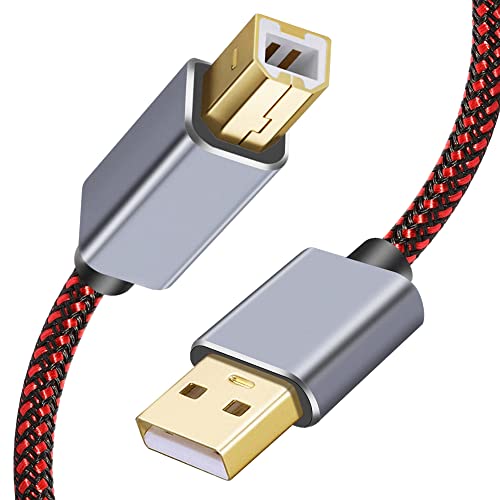 15Ft USB 2.0 Printer Cable - High Speed A Male to B Male Scanner Cord for HP, Canon, Dell, Lexmark, Xerox, Samsung Printers - Perfect for Home Office & Business Printing Needs