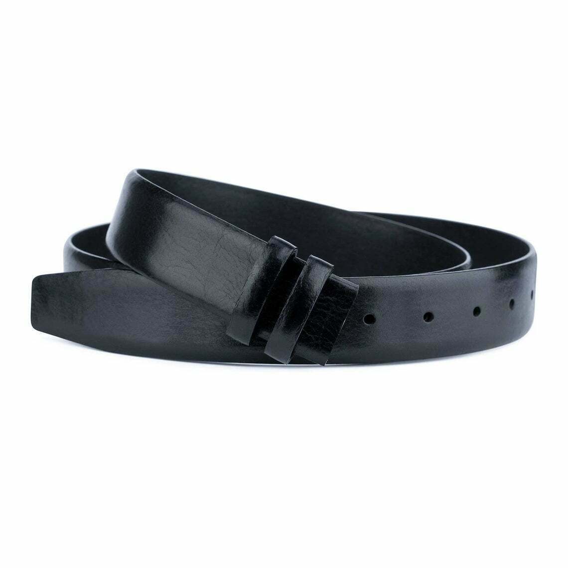 35mm Black Vegetable Tanned Leather Belt for Ferragamo Buckles - Premium Men's Dress Belt for Business & Formal Occasions