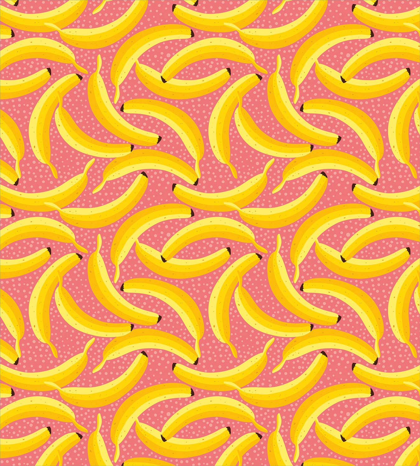 Ambesonne Banana Duvet Cover Set - Modern Exotic Fruit Pattern with Polka Dot Background, 3-Piece King Size Bedding Set Includes Duvet Cover & 2 Pillow Shams in Pastel Pink & Yellow | Perfect for Tropical Bedroom Decor, Guest Room Makeover or Unique Gift Idea