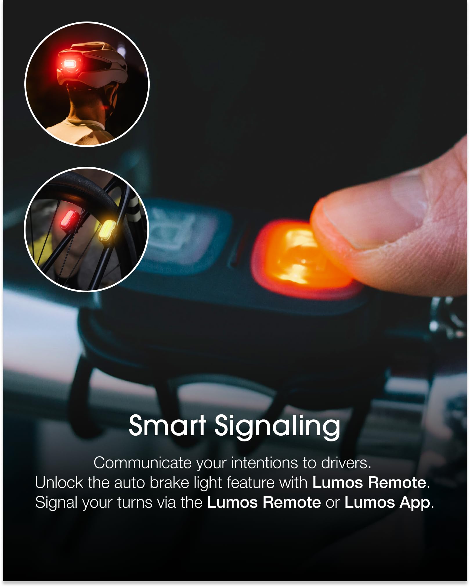 Lumos Firefly Mini Smart Bike Light System - Rechargeable LED Front & Rear Lights with Turn Signals, Brake Lights & Custom Brightness | Waterproof Bicycle Accessories for Night Riding, Commuting & Urban Cycling Safety