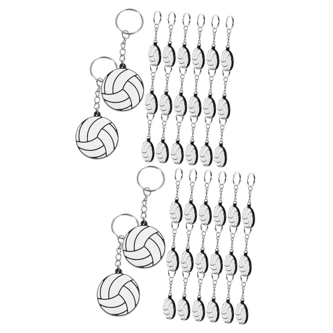 KICHOUSE 40 Pcs Volleyball Keychains - Metal Sports Key Rings for Volleyball Game Souvenirs, Team Gifts, and Fan Accessories