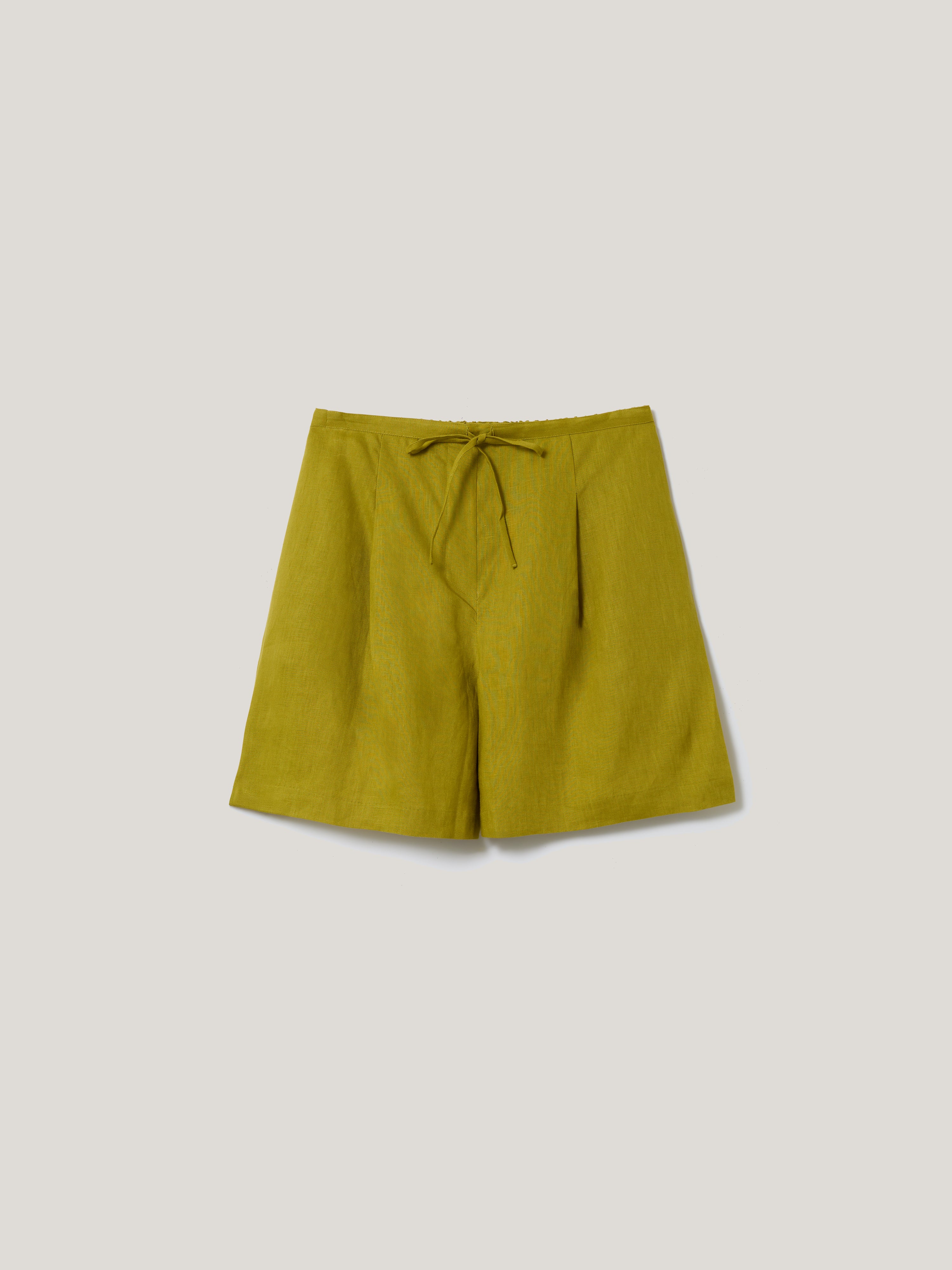 Premium Linen Bermuda Shorts for Men - Comfortable & Breathable Green Summer Shorts | Perfect for Beach, Travel & Casual Outings