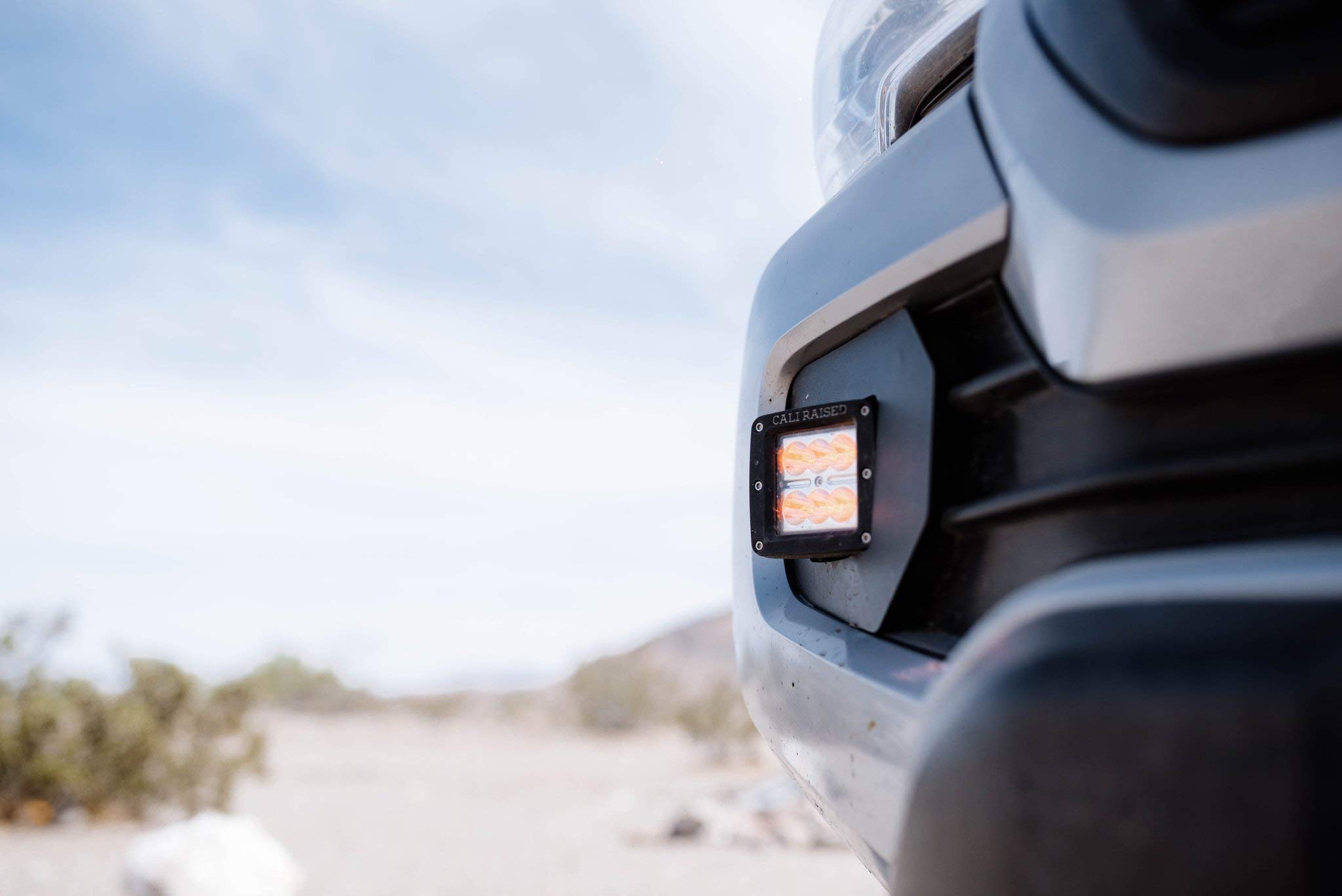 Cali Raised LED Fog Light Pods Kit with Brackets & H11 Adapters - Compatible with 2016-2023 Toyota Tacoma (3x2 18W Amber LED Pods) - Off-Road Lighting Upgrade for Night Driving & Adventure