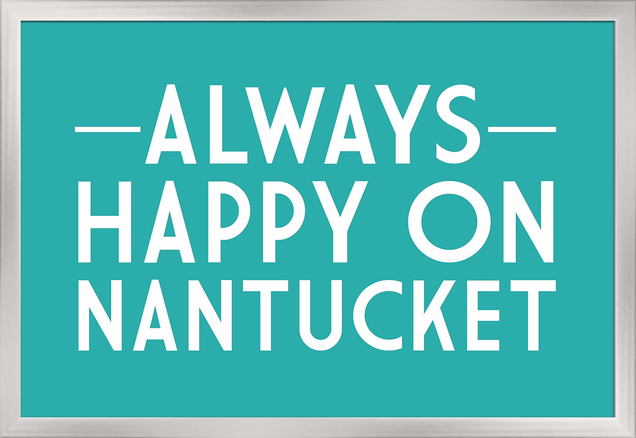 Nantucket Massachusetts Giclee Art Print - 36x24 Gallery Framed Silver Wood Wall Decor - Perfect for Beach House, Coastal Living Room or Office Wall Art
