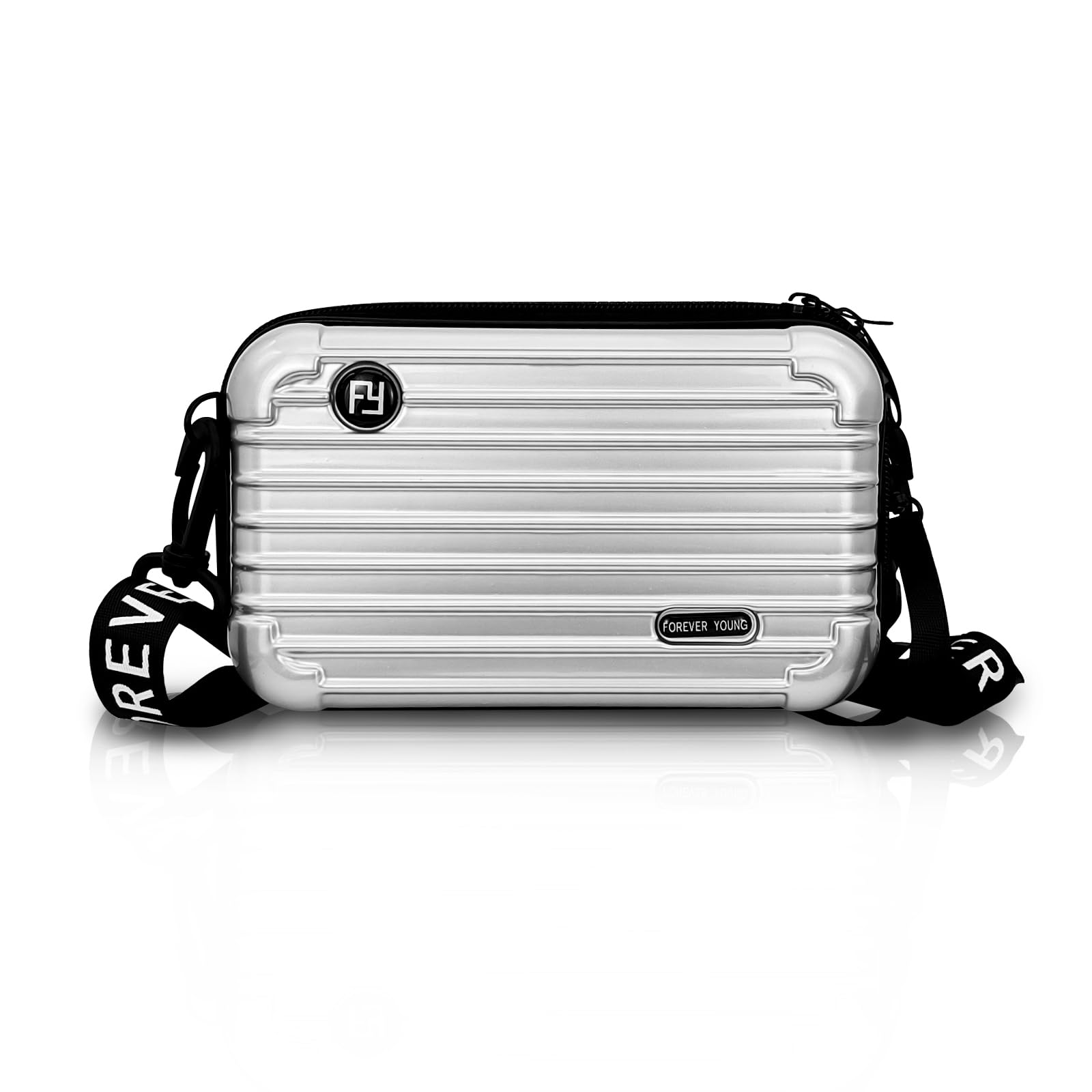 Stylish Mini Suitcase Crossbody Bag - Plastic Travel Cosmetic Purse with 2 Adjustable Straps | Perfect for Travel, Parties & Everyday Use