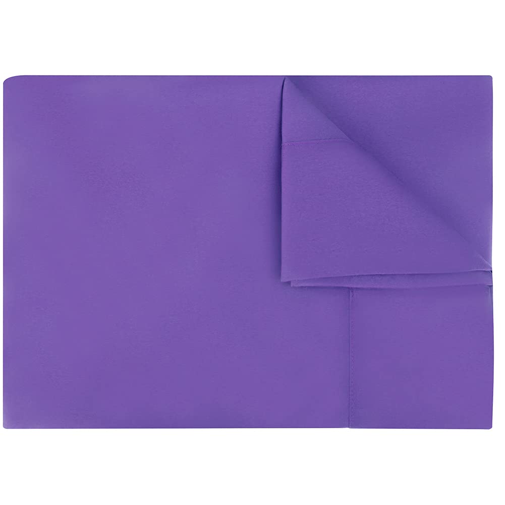 Breathable Microfiber Flat Bed Sheets - Ultra Soft, Wrinkle Resistant & Double Brushed for Twin, Full, Queen, King Size Beds | Machine Washable (Purple, Twin) - Perfect for All-Season Comfort in Bedrooms, Guest Rooms & Dormitories