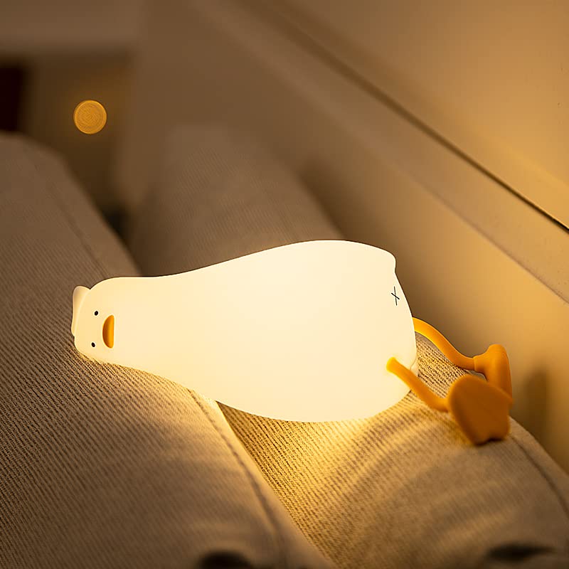 Cute Silicone LED Duck Night Light - 3-Level Dimmable Rechargeable Nursery Lamp for Breastfeeding, Toddlers & Kids | Perfect for Bedtime, Baby Rooms & Nursery Decor
