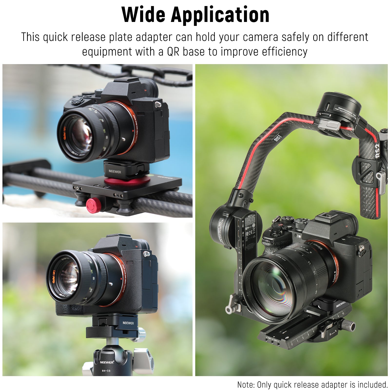 NEEWER CA009 Arca Type Quick Release Plate Kit for DSLR Cameras - Compatible with Tripods, Monopods & Ball Heads - Perfect for Photography, Videography & Travel