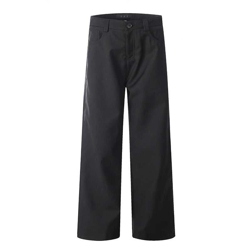 American High Street Men's Casual Pants - Loose Fit Summer Washed Straight Wide Leg Trousers for Men | Stylish Comfortable Male Bottoms 9W1952 | Perfect for Outdoor Activities, Travel & Daily Wear