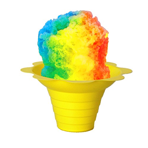 Premium 4oz Shaved Ice & Snow Cone Cups - 1000 Pack Mixed Colors for Parties, Events & Summer Treats | BPA-Free Disposable Flower Design Dessert Cups