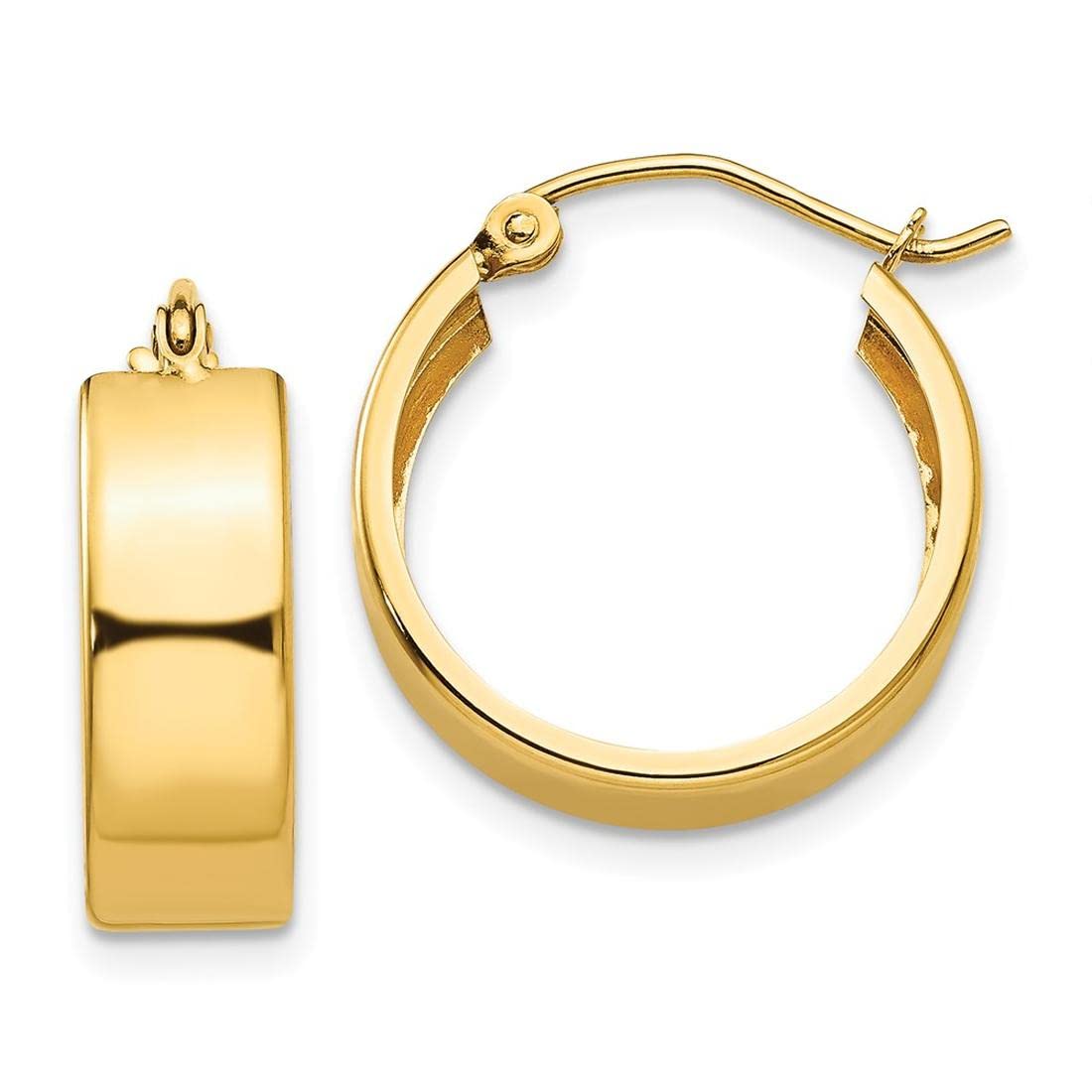 14K Yellow Gold Hoop Earrings for Women - Classic Round Huggie Earrings for Everyday Wear, Gift Giving & Special Occasions