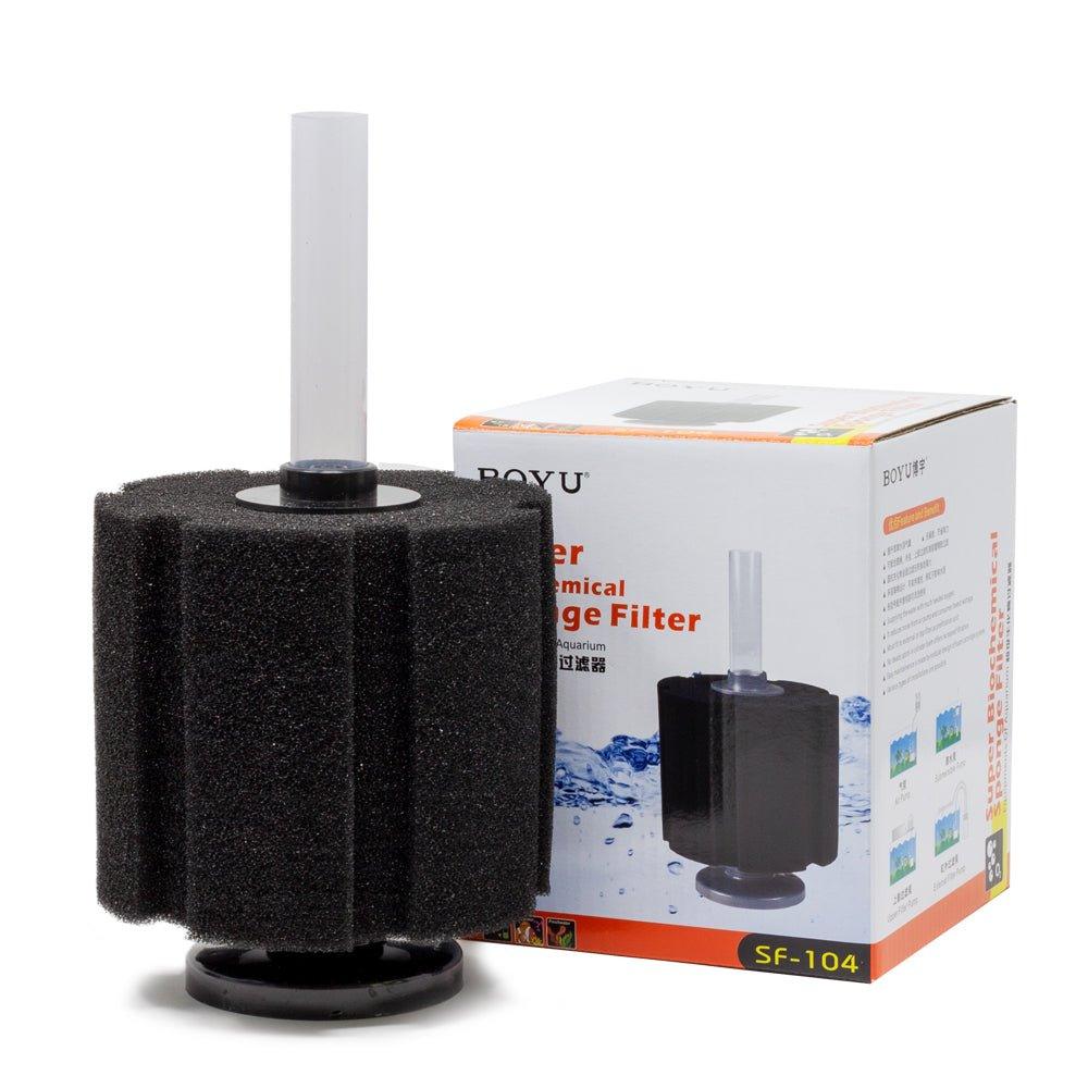 Boyu SF 104 Sponge Filter for Aquarium Fish Tank - Safe for Fry and Shrimp - Ideal for Freshwater and Saltwater Tanks, Breeding Tanks, and Nano Aquariums