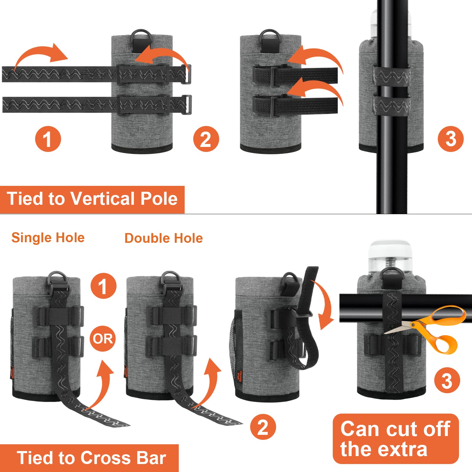 **Insulated Bike Water Bottle Holder - 16-24oz, Non-Slip Straps & Multiple Installation for Mountain, Road, eBike & Scooter - Perfect for Cycling, Commuting & Outdoor Adventures**