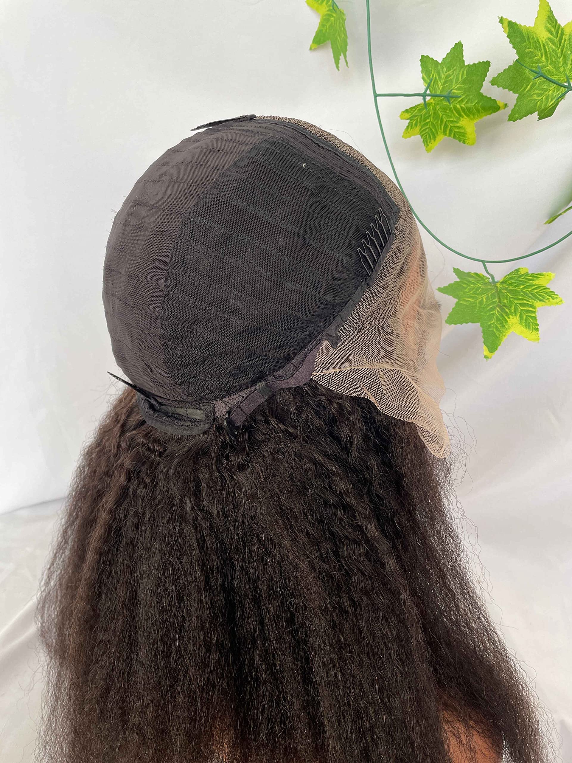 Dreambeauty 250% High Density Kinky Straight Lace Front Human Hair Wig - Brazilian Virgin Hair with Baby Hair for Women (22 Inch, Natural Black) | Perfect for Daily Wear, Cosplay & Special Occasions