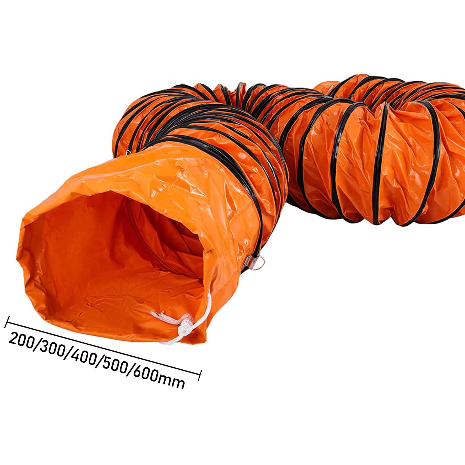 Flexible PVC Ventilation Duct Hose - Fire Retardant PVC Flexible Ducting for Blower, Extractor Fan & Ventilator Systems (10m Length, 200mm Diameter) - Ideal for Industrial Ventilation, HVAC Systems & Workshop Air Extraction