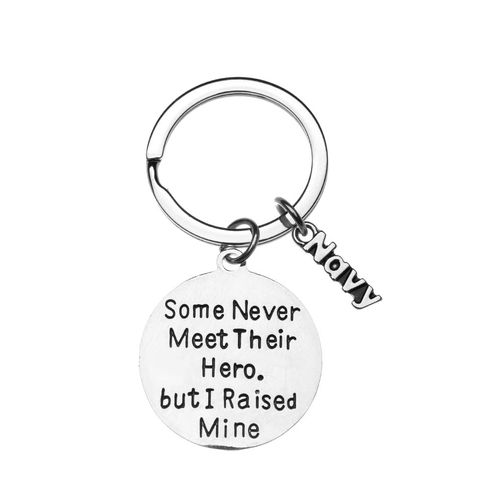 **Navy Mom & Dad Charm Keychain - Military Hero Jewelry Gift for US Navy Parents - Perfect for Military Appreciation, Veterans Day & Deployment Gifts**