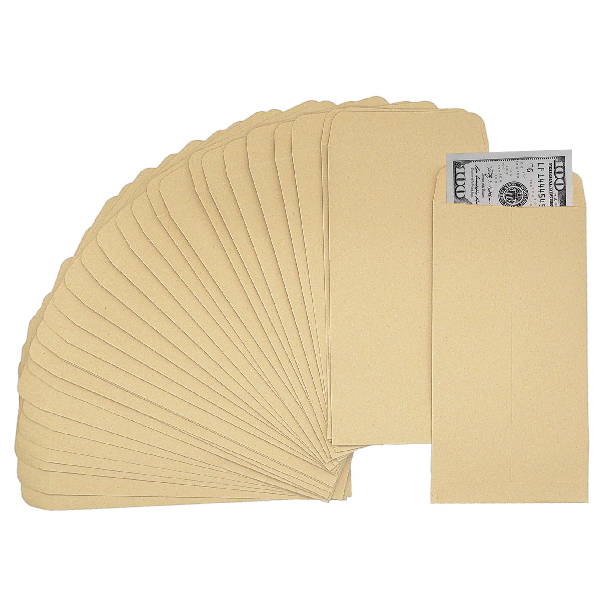 Officeva- 100 Pack #7 Money Envelopes for Cash Budgeting (6.5