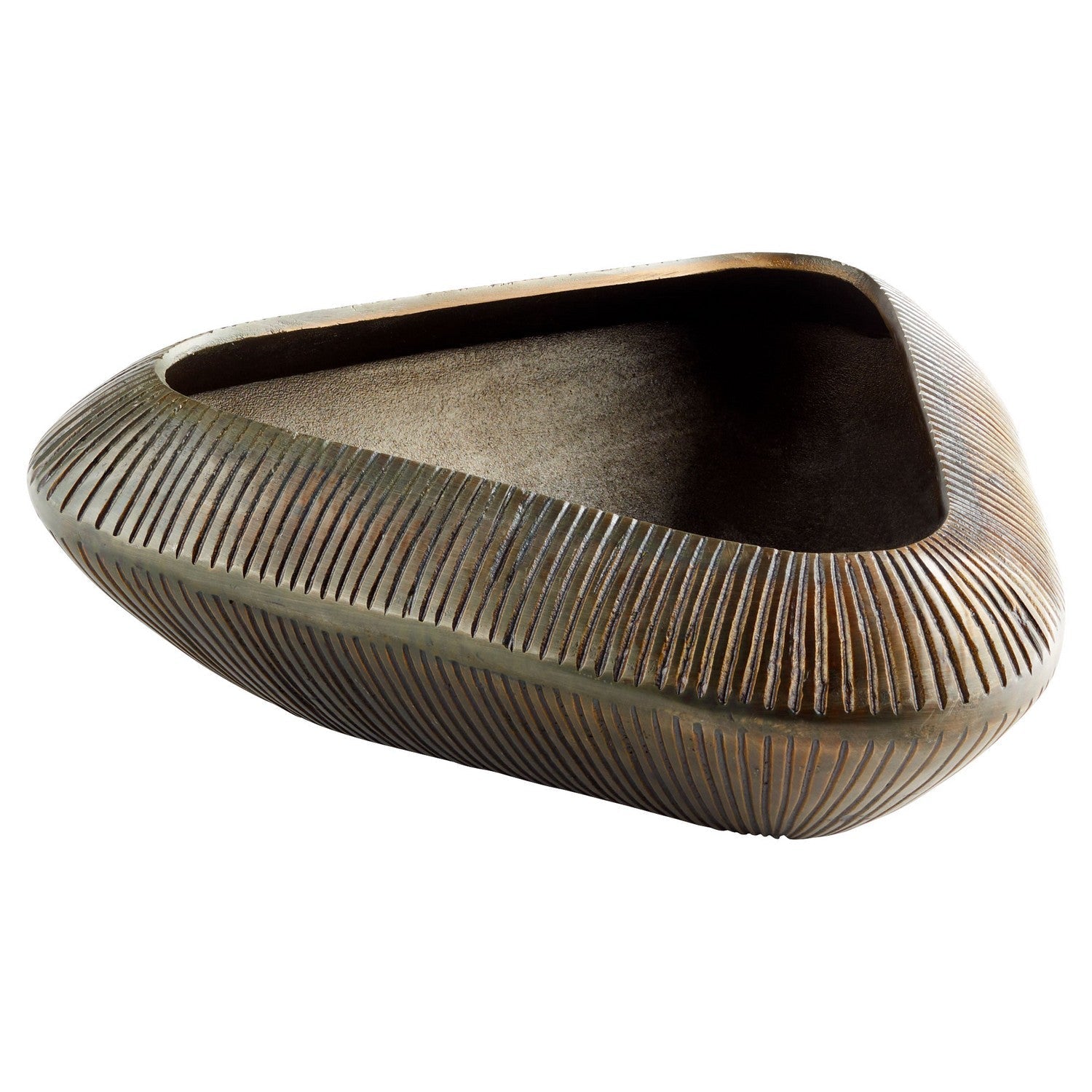 Cyan Design 11527 Large Antique Bronze Prism Bowl - Elegant Decorative Centerpiece for Dining Table, Mantel, or Gift Giving