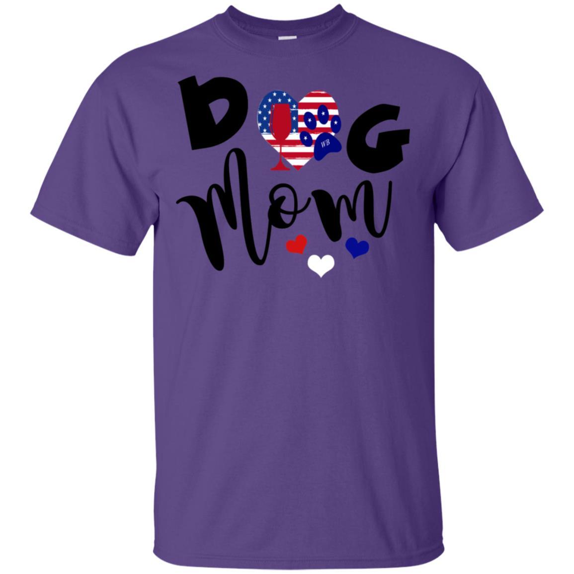 American Dog Mom Ultra Soft Cotton T-Shirt | WineyBitches.Co | Perfect for Pet Lovers, Dog Walks & Casual Outfits