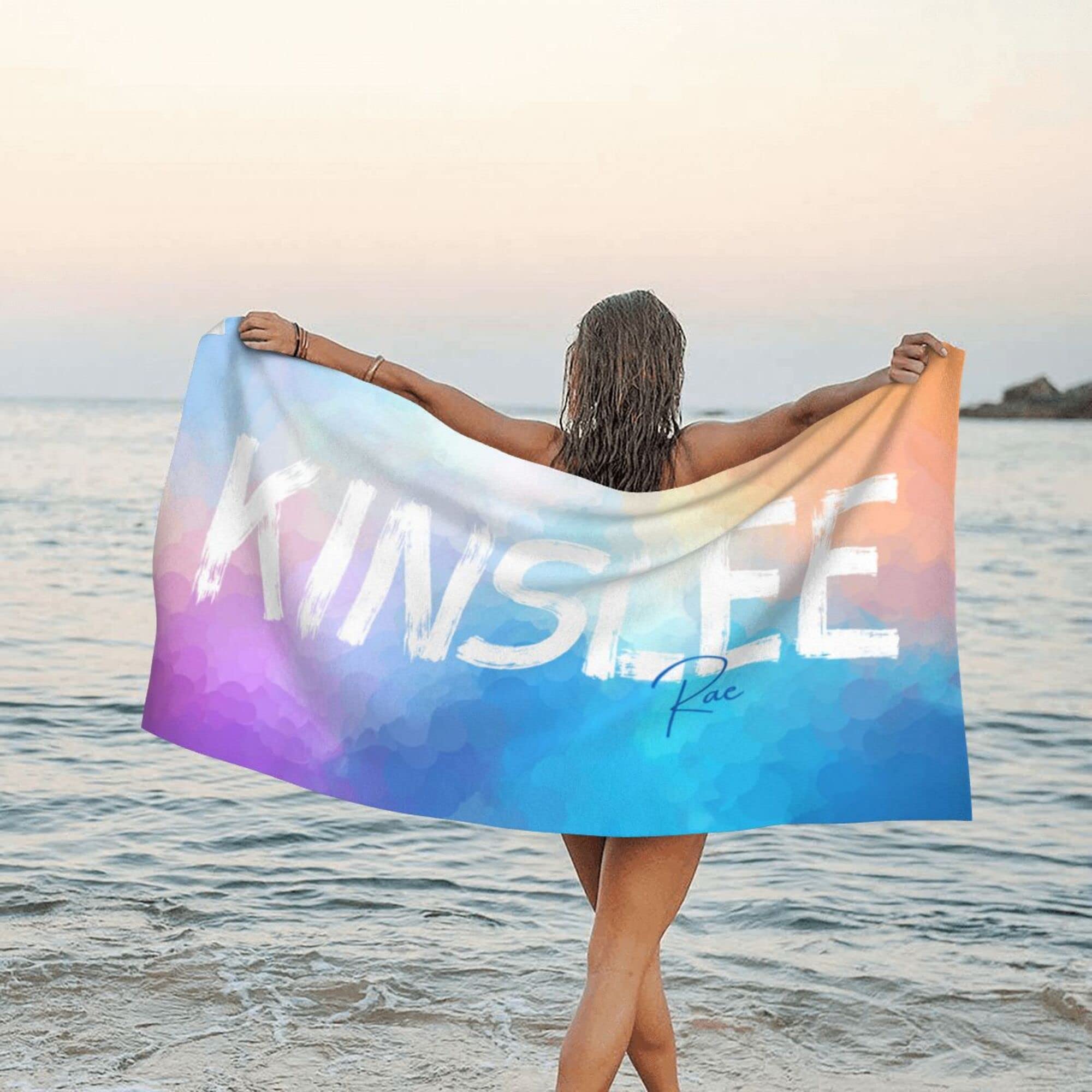 Custom Monogrammed Beach Towel for Kids & Adults - Quick Dry, Super Absorbent, Sand-Free Personalized Towel with Name - Perfect for Travel, Pool, Swimming, Beach, Camping & Outdoor Activities (C-Monogram-01)