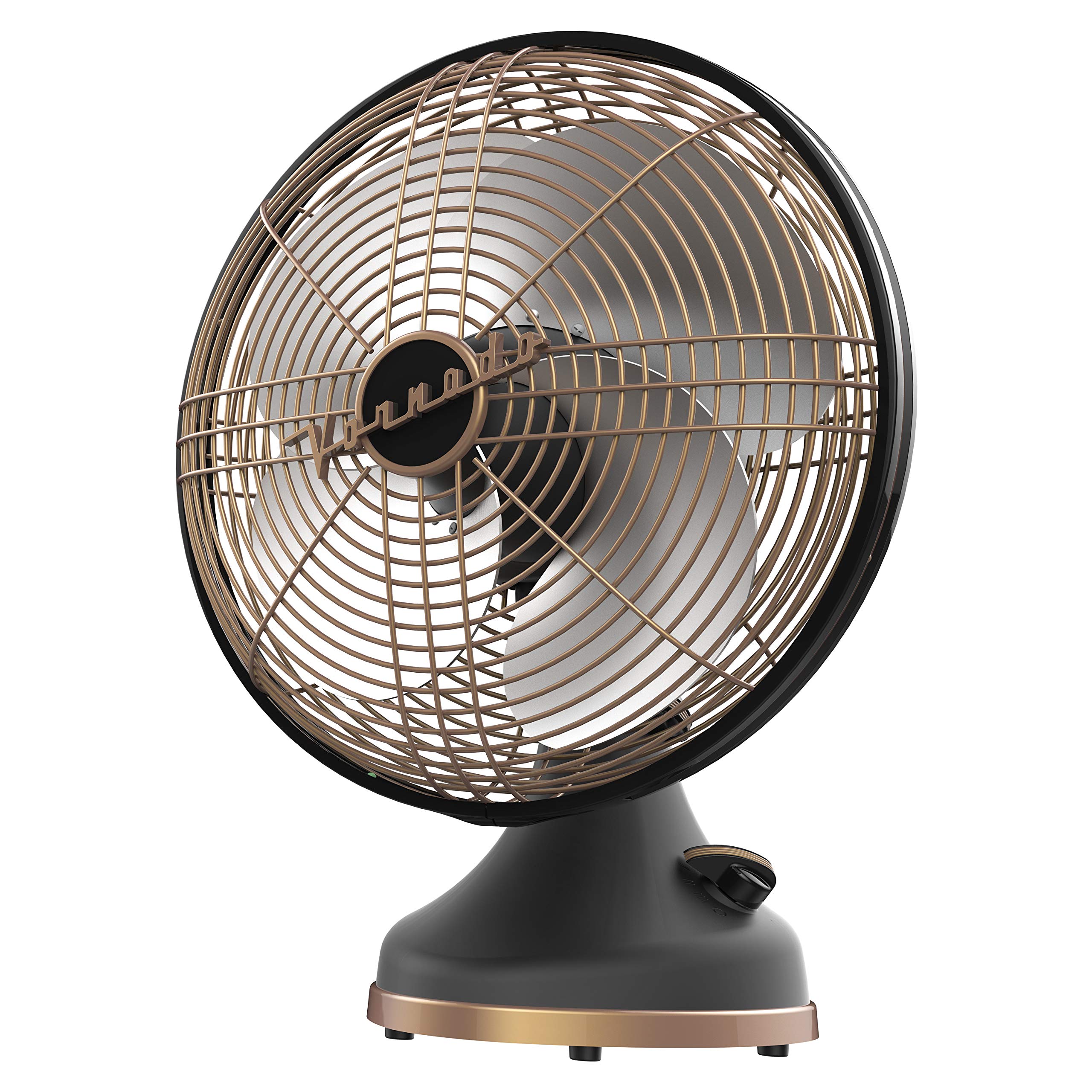 Vornado Silver Swan Alchemy Oscillating Vintage Fan - Medium Size Gunmetal Retro Desk Fan for Home, Office & Bedroom | Classic Cooling Solution with Quiet Operation