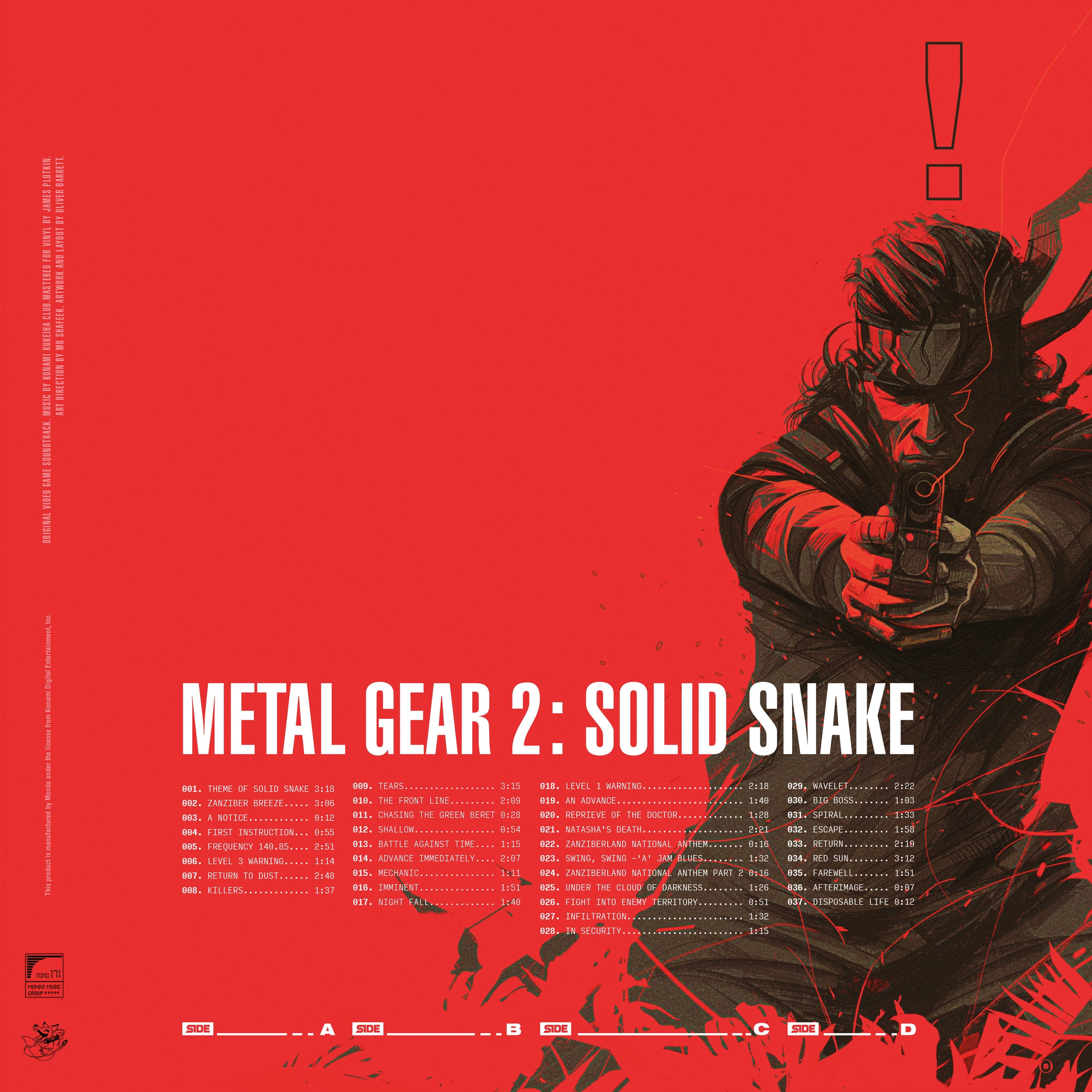 Metal Gear 2: Solid Snake Original Video Game Soundtrack 2XLP Vinyl Record - Perfect for Gaming Enthusiasts & Retro Collectors