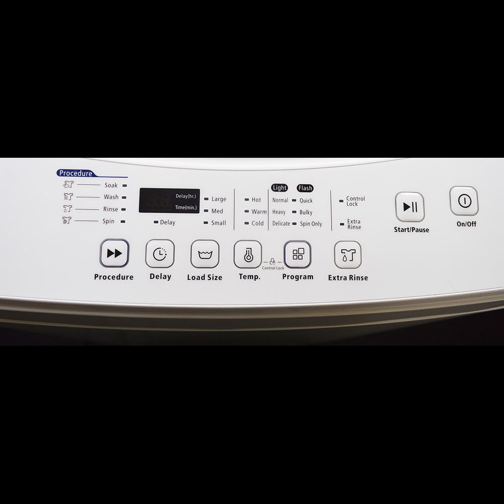 1.7 cu.ft Portable Washing Machine - Fully Automatic Compact Washer with 11lbs Capacity, Folding Window, White - Perfect for Apartments, RVs, Camping & Small Spaces