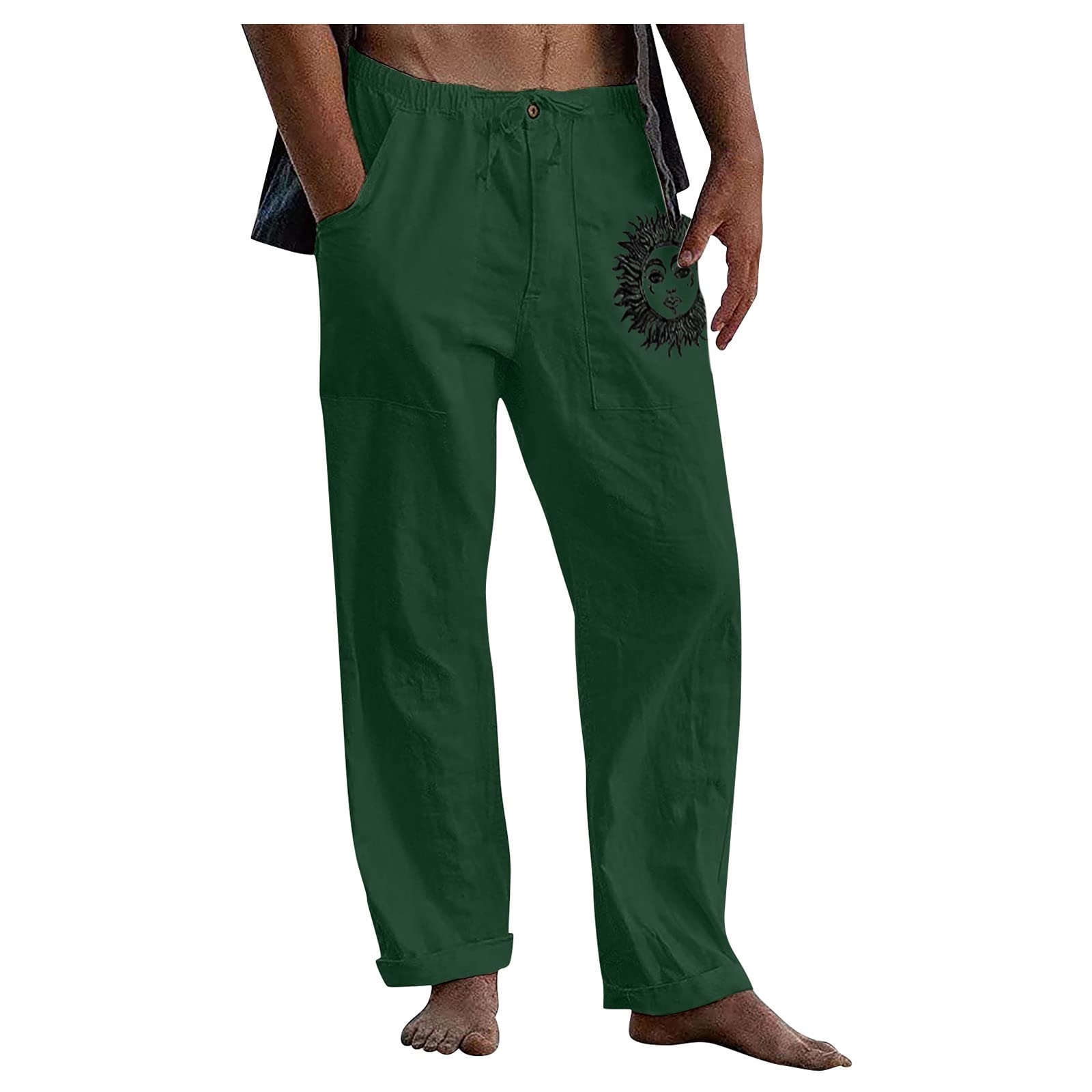 Men's Casual Work Pants - Outdoor Hiking Joggers with Tapered Fit & Button Down | Loose Fit Cargo Sweatpants for Work, Travel & Everyday Wear