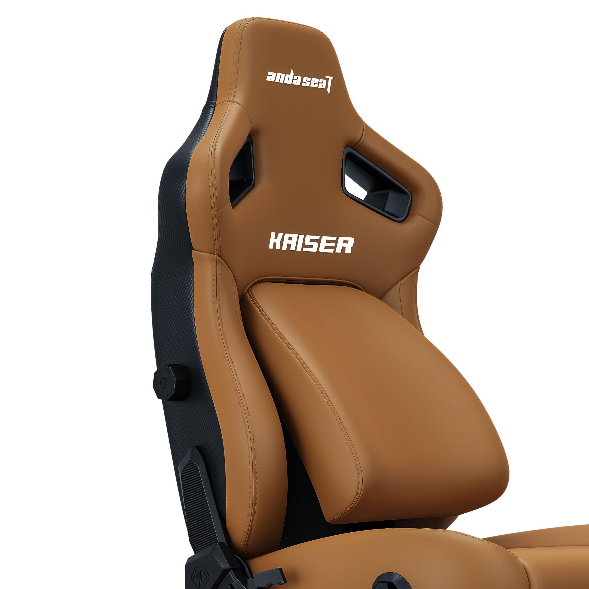 Anda Seat Kaiser 4 Series Premium Ergonomic Gaming Chair - Bentley Brown Large Size for PC, Console & Office Use - Comfortable Racing Style Chair with Lumbar Support for Gamers & Professionals