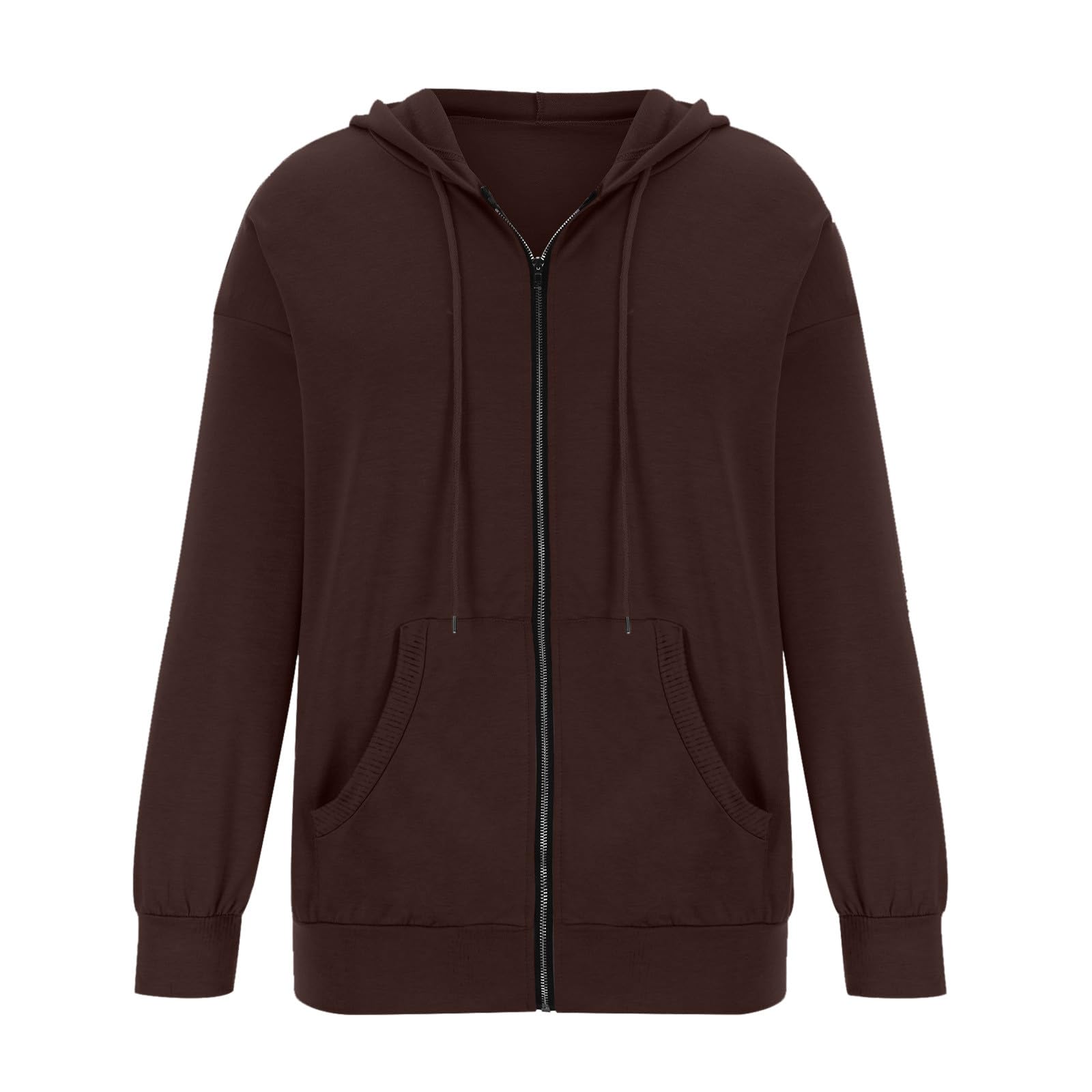 NATHGAM Women's Oversized Zip Up Hoodie with Pockets - Y2K Style Fall Jacket for Teen Girls | Casual Drawstring Sweatshirt for Streetwear, School, and Travel