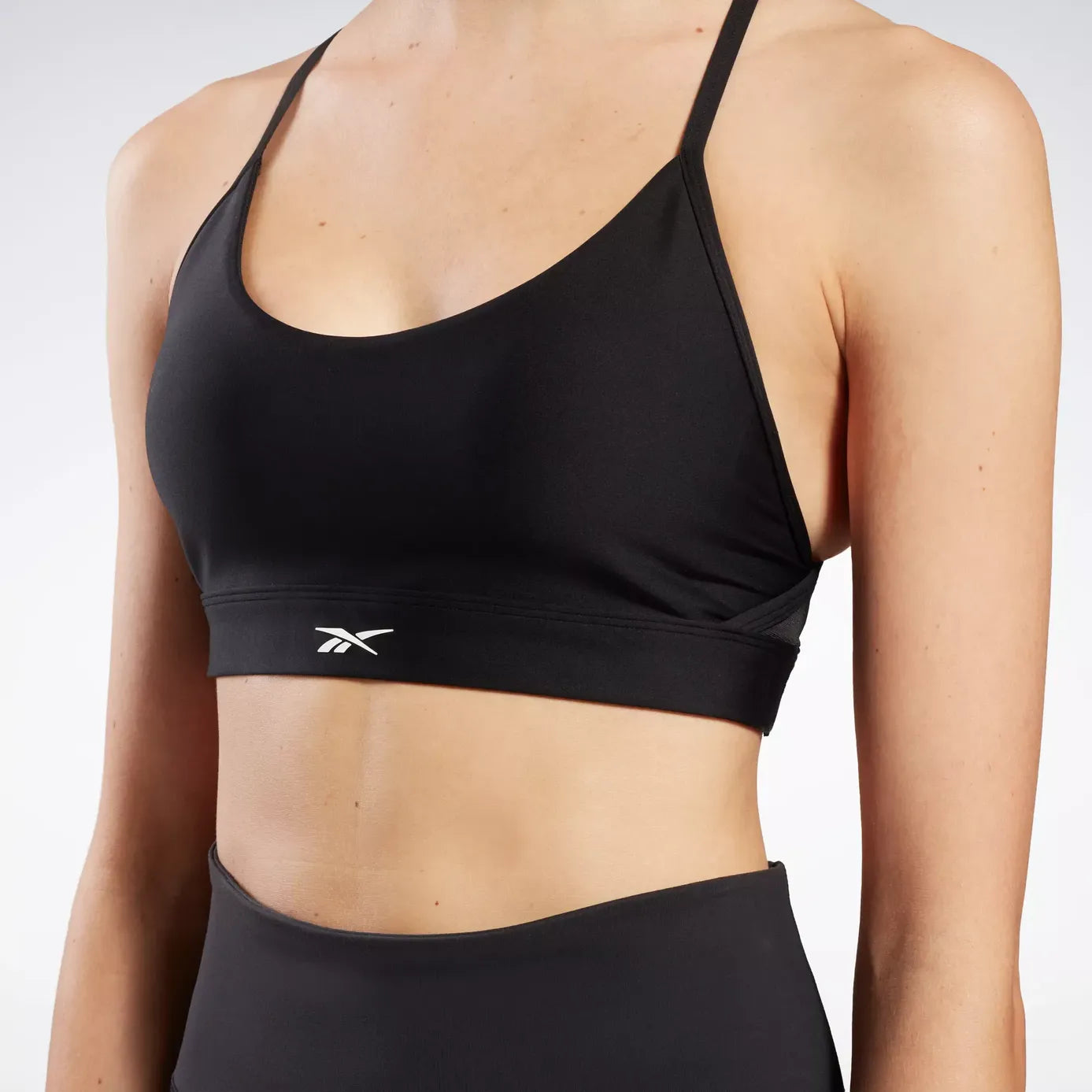 Reebok Women's Lux Strappy Black Sports Bra - High Support Workout Top for Running, Yoga & Gym