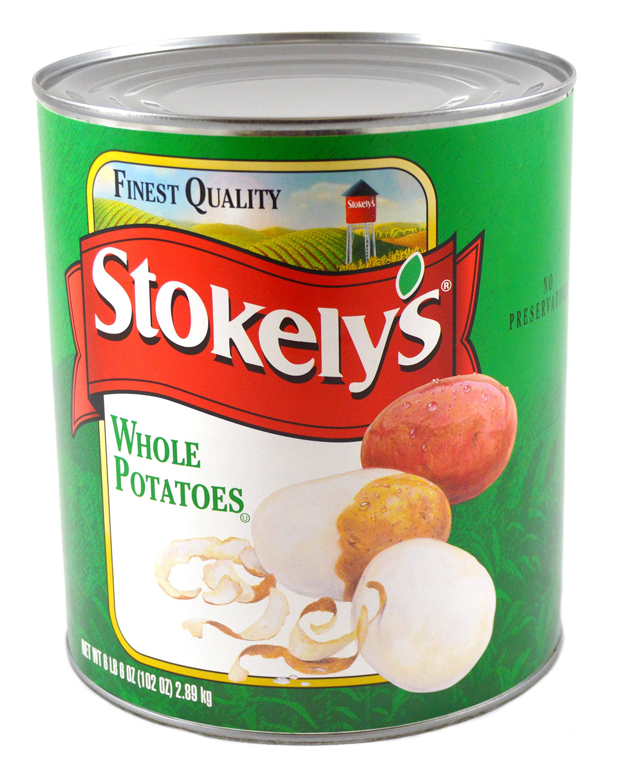 Stokely Whole White Potatoes - No. 10 Can (6 Cans per Case) | Premium Canned Potatoes for Cooking, Baking & Camping Meals