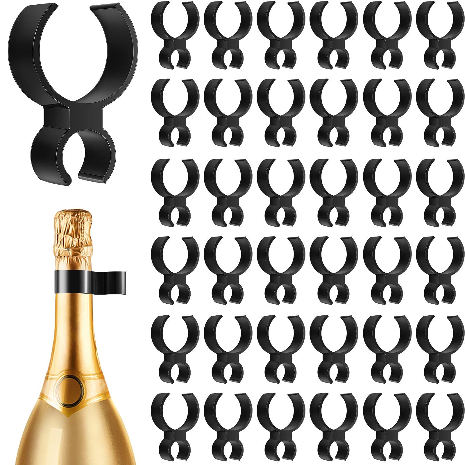 Blulu 48-Piece Champagne Bottle Sparkler Clips - Single Holder Safety Clips for Sparklers & Candles | Perfect for Weddings, Birthdays & New Year Celebrations