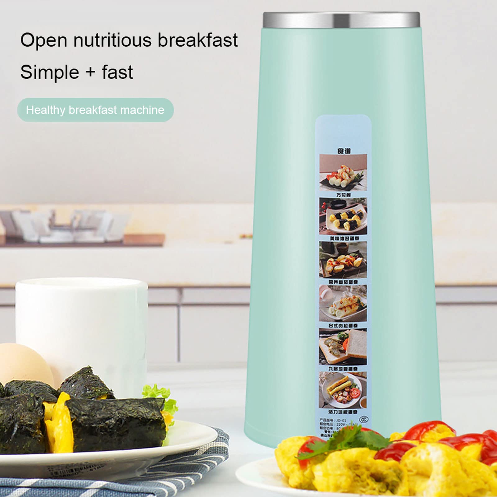 Automatic Egg Roll Maker & Rapid Egg Cooker - Multi-Function Breakfast Machine for Eggs, Sausage & Omelets - Perfect for Microwave Breakfast Sandwiches - Great Gift for Kids & Adults (Green) - Ideal for Quick Breakfasts, Family Meals & Kitchen Convenience