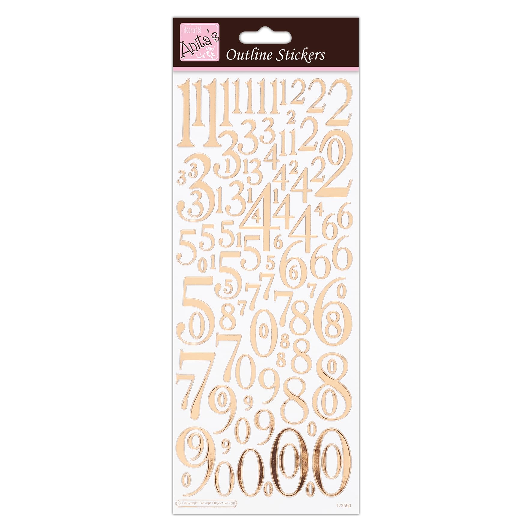 Anita's Scrapbooking Sticker Set - Rose Gold on White - Perfect for DIY Cards, Journals & Photo Albums - One Size