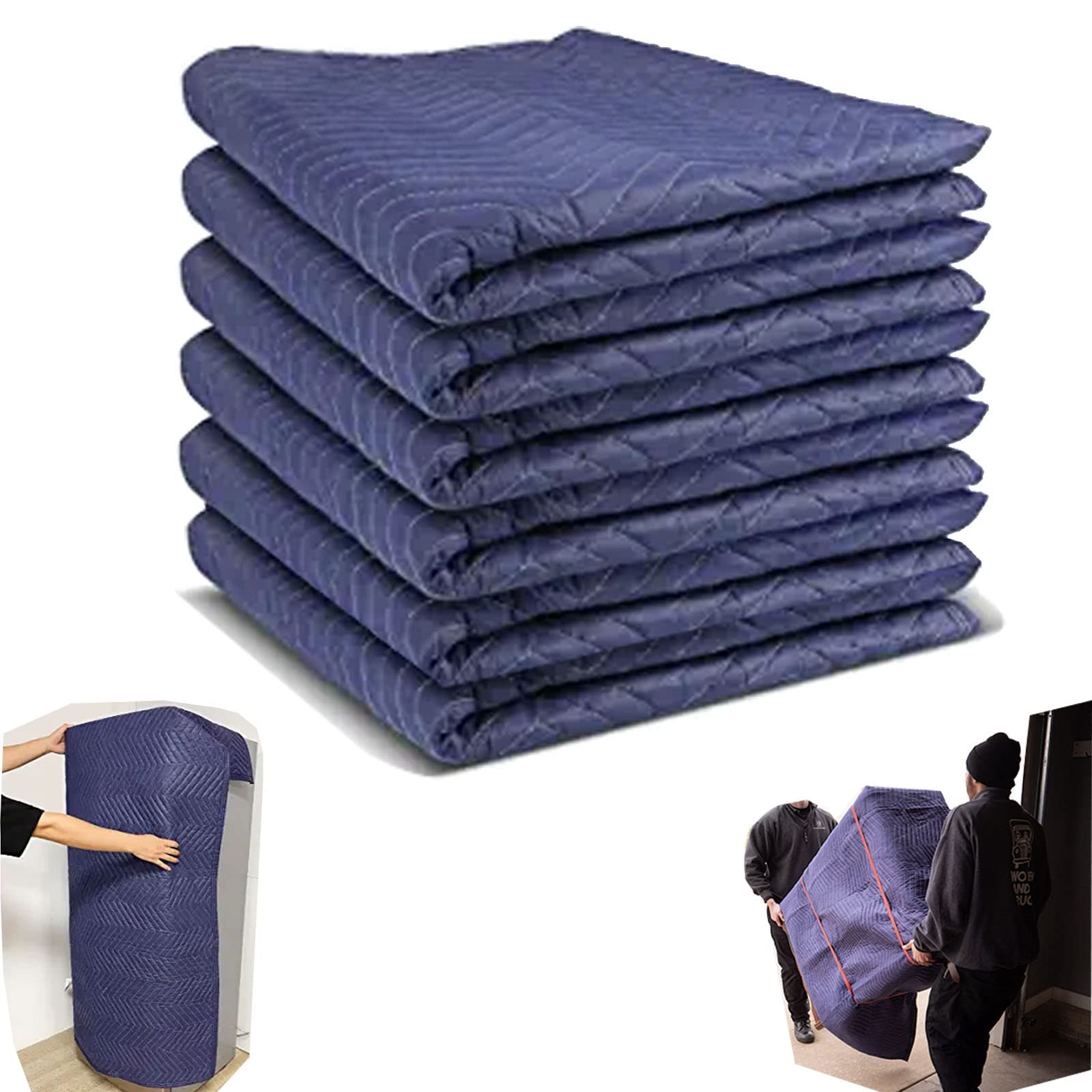Heavy Duty Moving Blankets 6 Pack - 80x72 Inch (30 lb/dz) Furniture Pads for Shipping, Packing & Moving - Quilted Protective Blankets for Furniture, Appliances & Delicate Items - Ideal for Home Moves, Storage & Delivery Protection