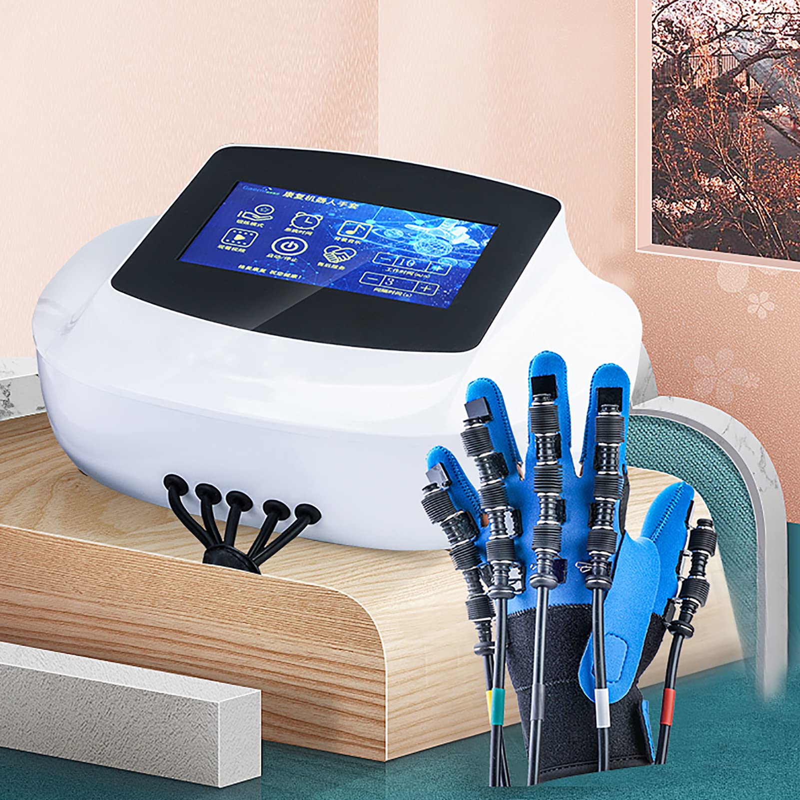 Rehabilitation Robot Finger Orthosis - Hand Stroke & Hemiplegia Recovery Device - Manual Therapy Training Equipment for Post-Stroke & Neurological Rehabilitation (Home/Clinic Use)