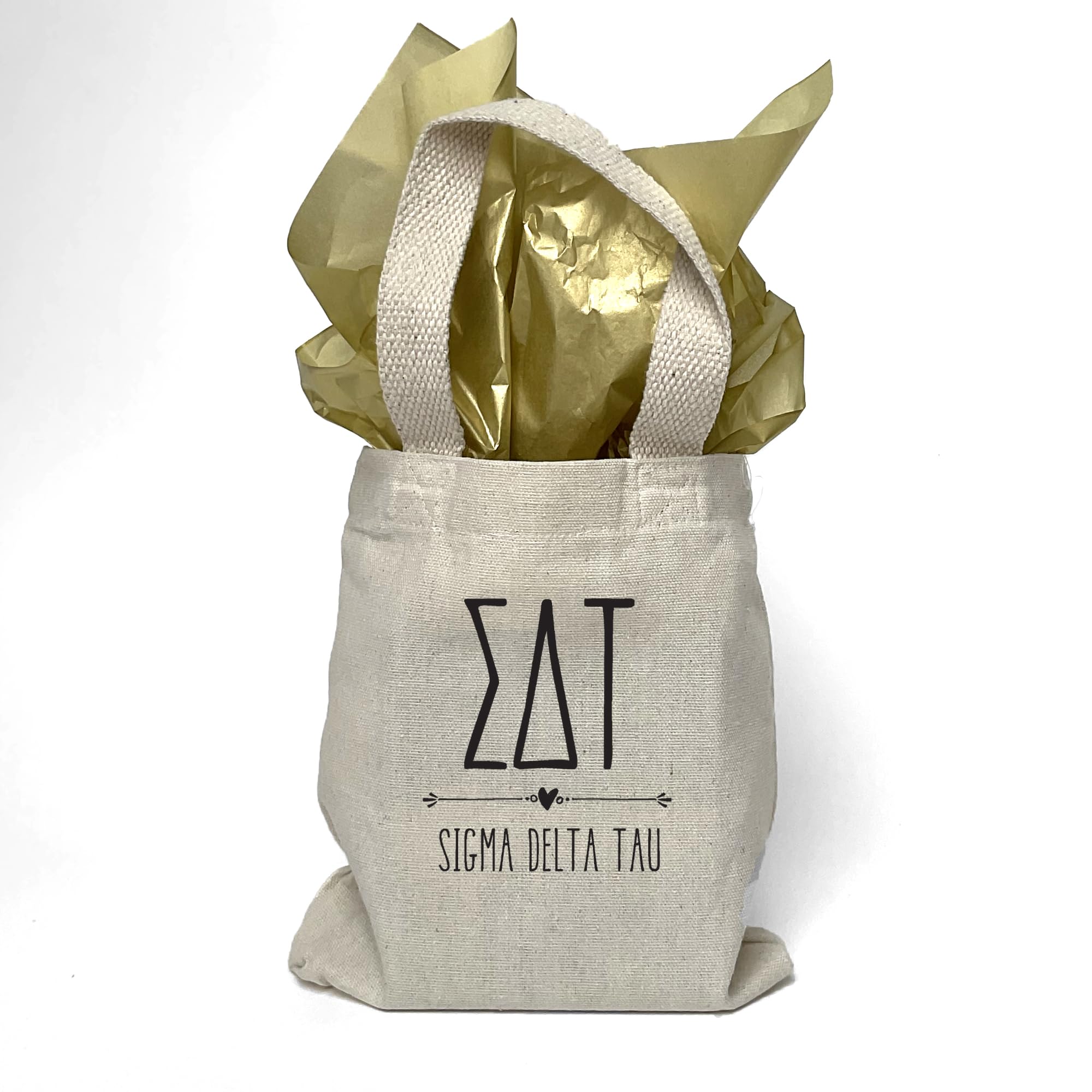 Stylized Mini Tote Bag with Greek Letters & Sorority Name - Perfect Sorority Gifts & Goodie Bags for College Sisters - Great for Rush Week, Bid Day & Greek Life Events