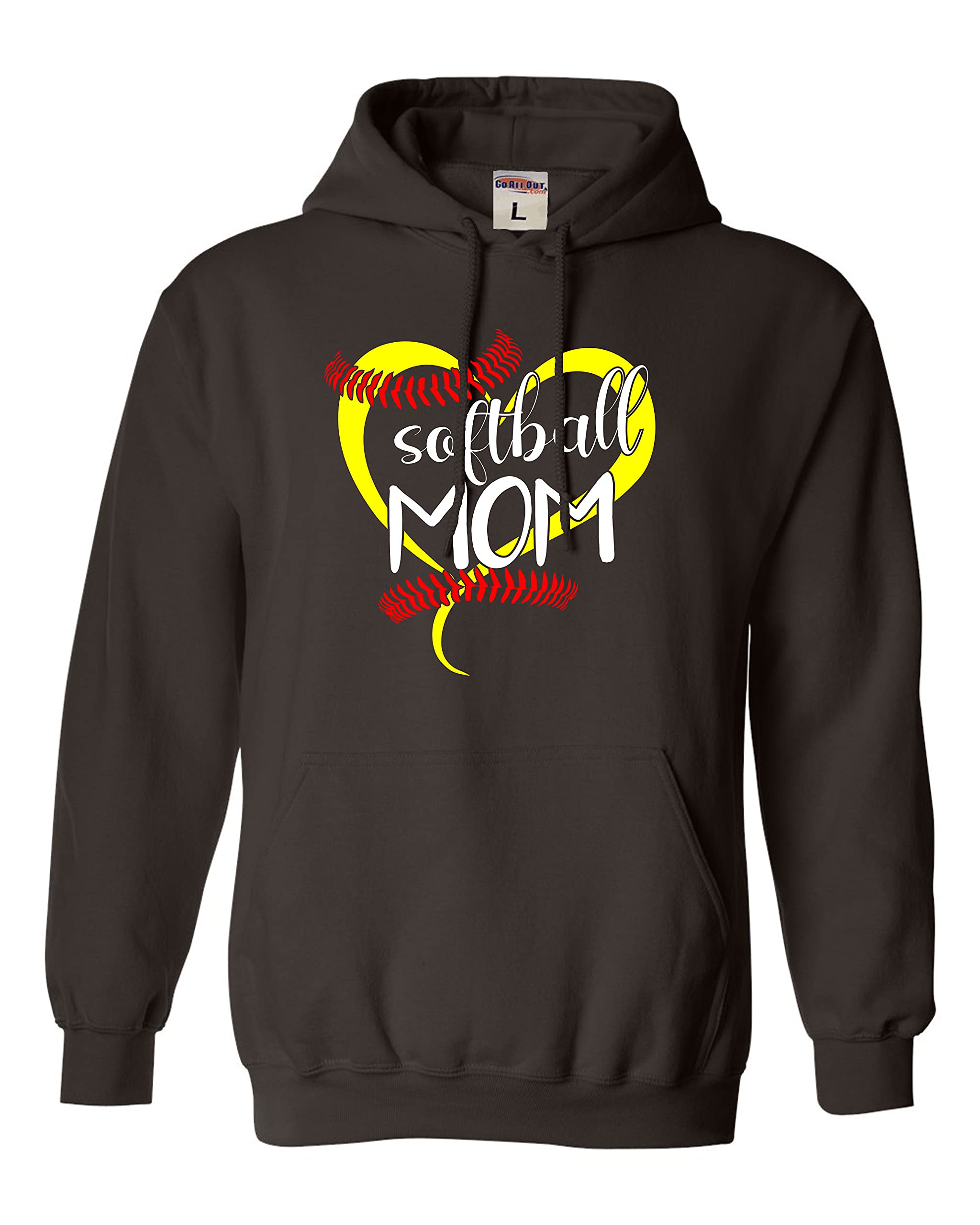 Go All Out Softball Mom Hoodie - Comfortable Unisex Pullover Sweatshirt for Women & Men - Perfect for Mother's Day Gifts, Team Sports & Casual Wear