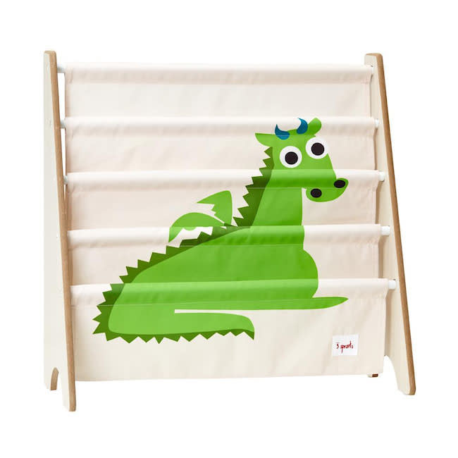 3 Sprouts Book Rack - Kids Bookshelf Organizer with Adorable Dragon Design | Perfect for Nursery, Playroom & Classroom Storage